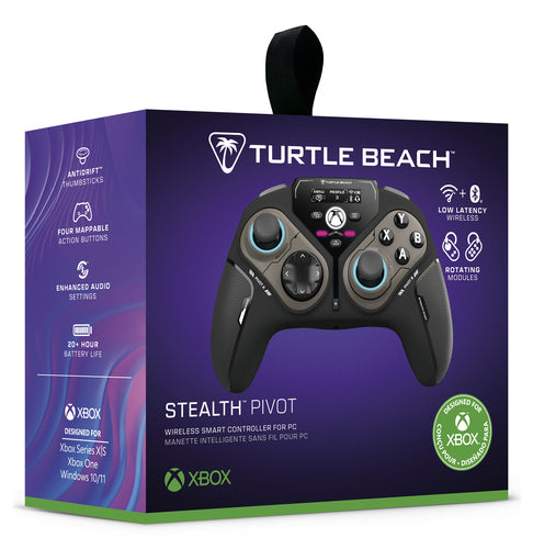 Turtle Beach Stealth Pivot – Controller til PC og Xbox – Sort – emballage skråt forfra