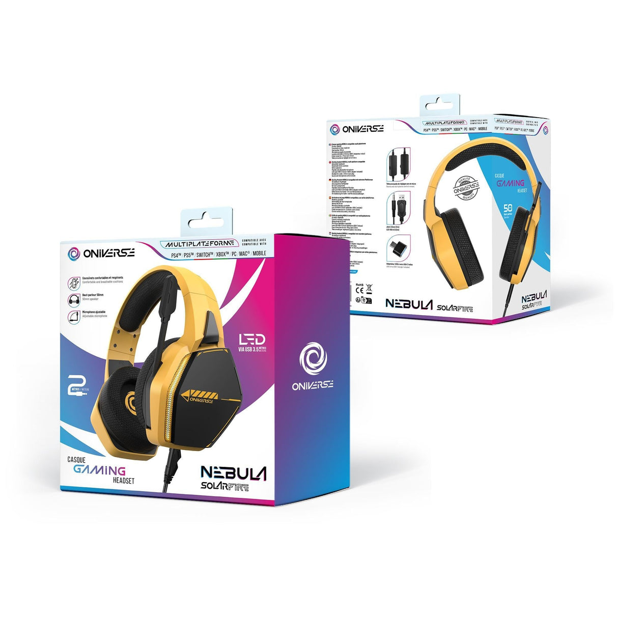 Oniverse Gaming Headset Nebula - Solarfire Yellow