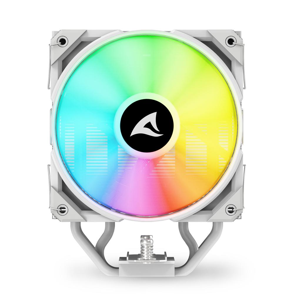 Sharkoon A40 RGB CPU-køler – hvid, 120 mm, 4 heatpipes – billede 6