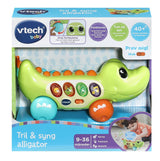 VTech Tril & Syng alligator – dansk emballage med aldersangivelse 9–36 måneder