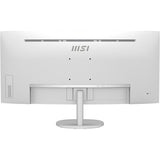 MSI PRO MP341CQW E12 – 34″ ultrawide-skærm, hvid – bagside med fod