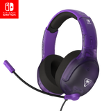 Turtle Beach Airlite Fit – Switch-headset – Ghost Purple – lilla transparent headset skråt forfra