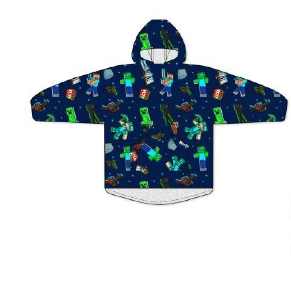 Minecraft Fight slip-on plush fleece blanket, poncho 7-14 years Minecraft