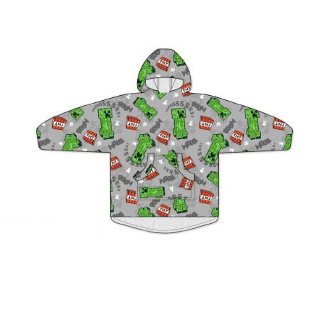 Minecraft Boom slip-on plush fleece blanket, poncho 7-14 years Minecraft