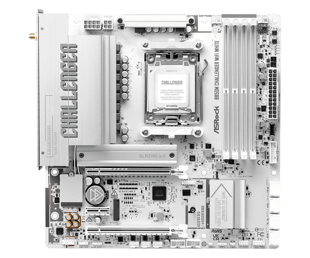 ASRock B850M Challenger WiFi White bundkort - AM5, DDR5 - produktbillede
