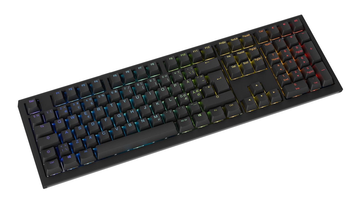 Ducky One X - Svart Nordisk - Fullstorlek 100% - Ducky Induktiv Strömbrytare (analog) Tri-Mode (Trådlös, Bluetooth, Sladd)