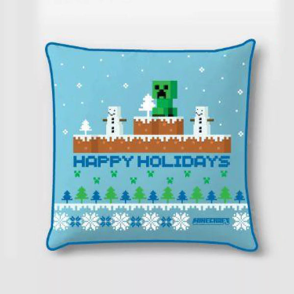 Minecraft Happy Holidays Örngott – 40x40 cm (Velour)