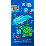 Minecraft Aquatic bath towel, beach towel 70x140cm Minecraft