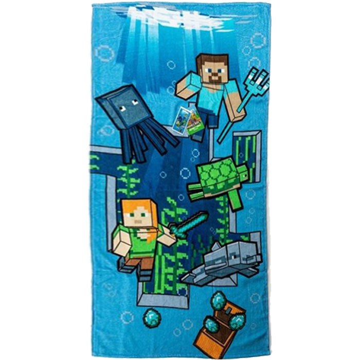 Minecraft Dive bath towel, beach towel 70x140cm Minecraft