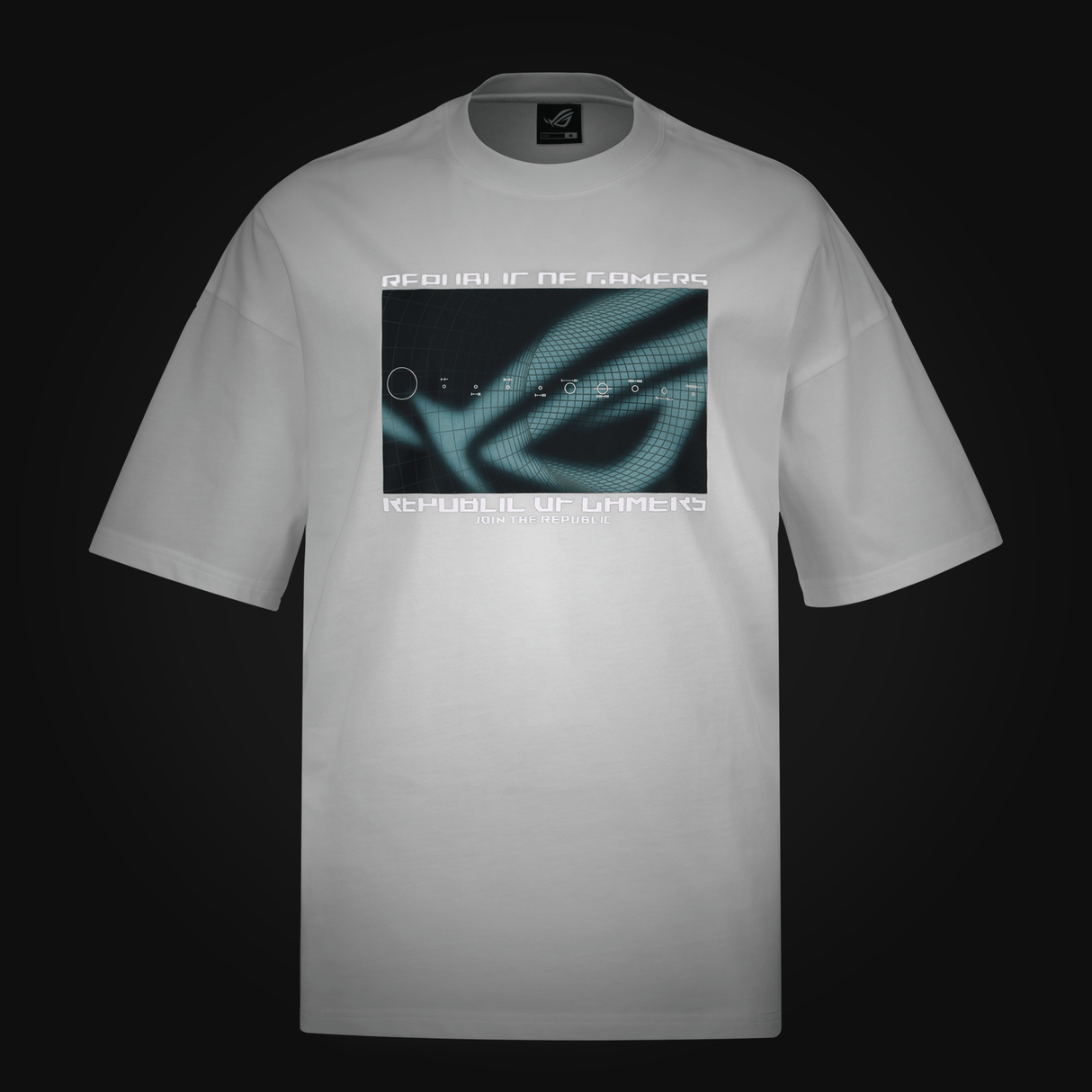 ASUS ROG COSMIC WAVE T-shirt - Nedsänkt passform - Vit