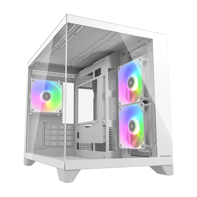 COUGAR FV150 Mini RGB kabinet i hvid med tre blæsere