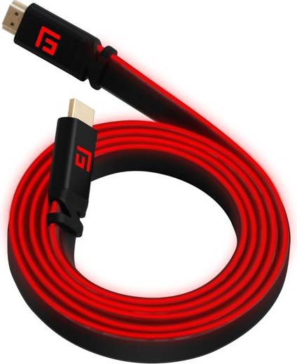 FLYTANDE GRIP 3M HÖGHASTIGHET LED HDMI-KABEL V2.1 - RÖD