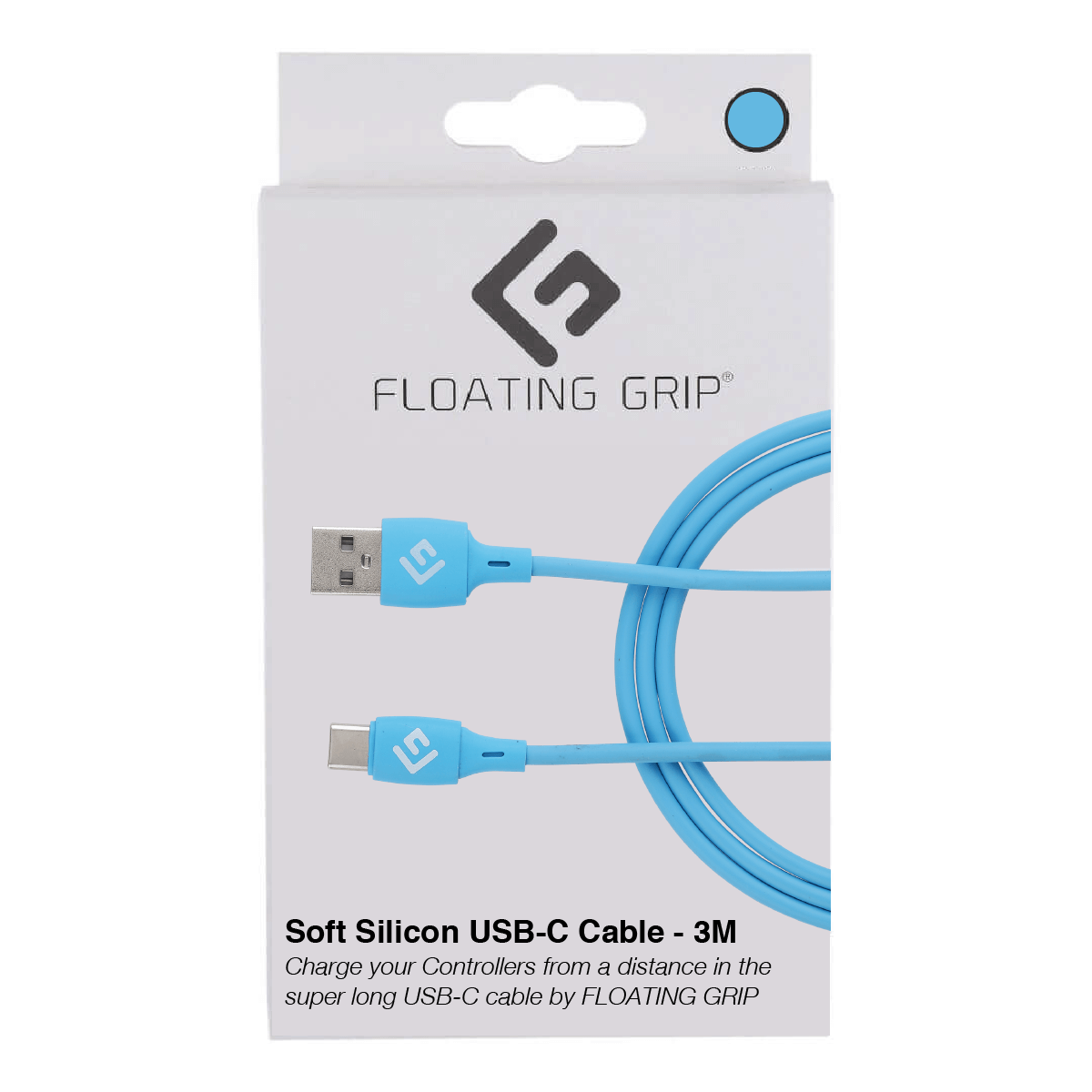 Flytande grepp 3M silikon USB-C-kabel (blå)