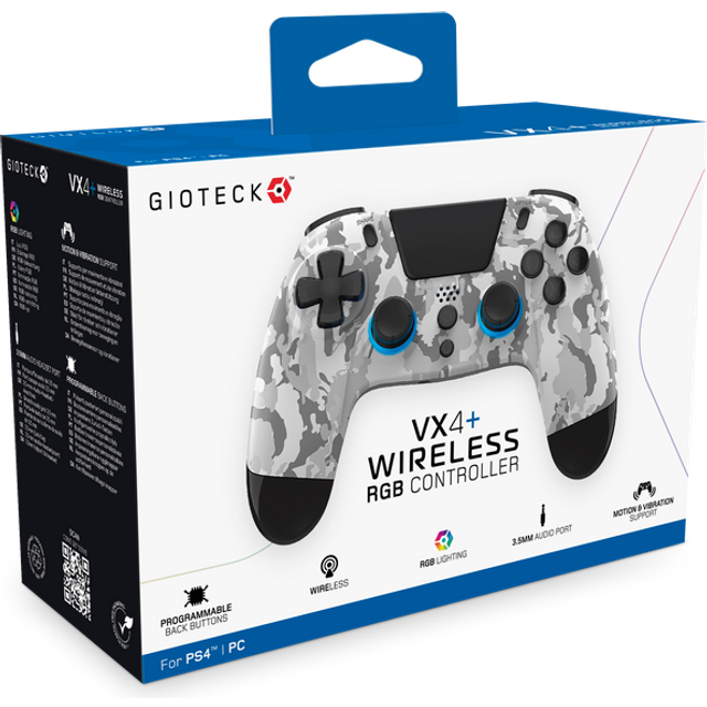 GIOTECK WX4+ Trådlös RGB-kontroll PC och PS4