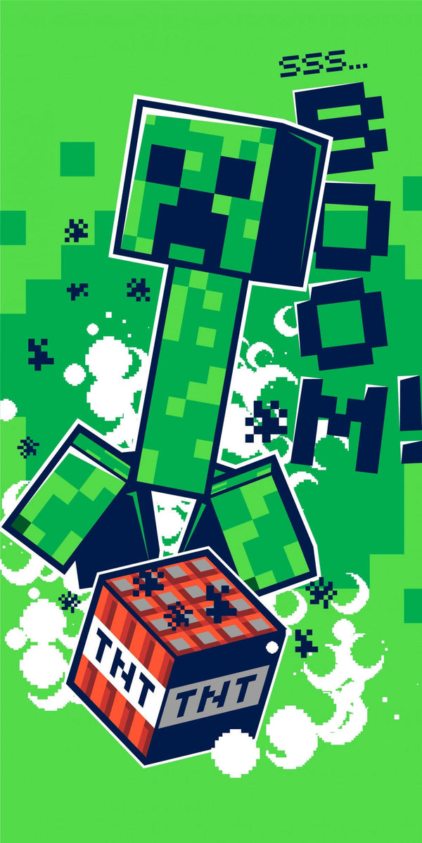 Minecraft badehåndklæde Boom 70*140cm