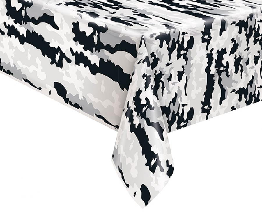 Fortnite Plastik Borddug - Sort Camouflage - 137x213 cm Fortnite