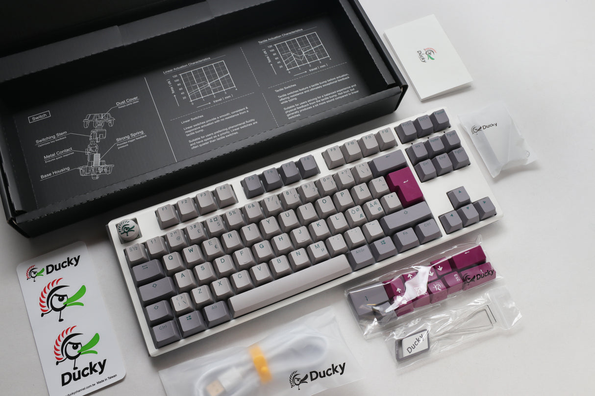 Ducky One 3 - Mist Nordic - TKL - Cherry Silent Red - RGB