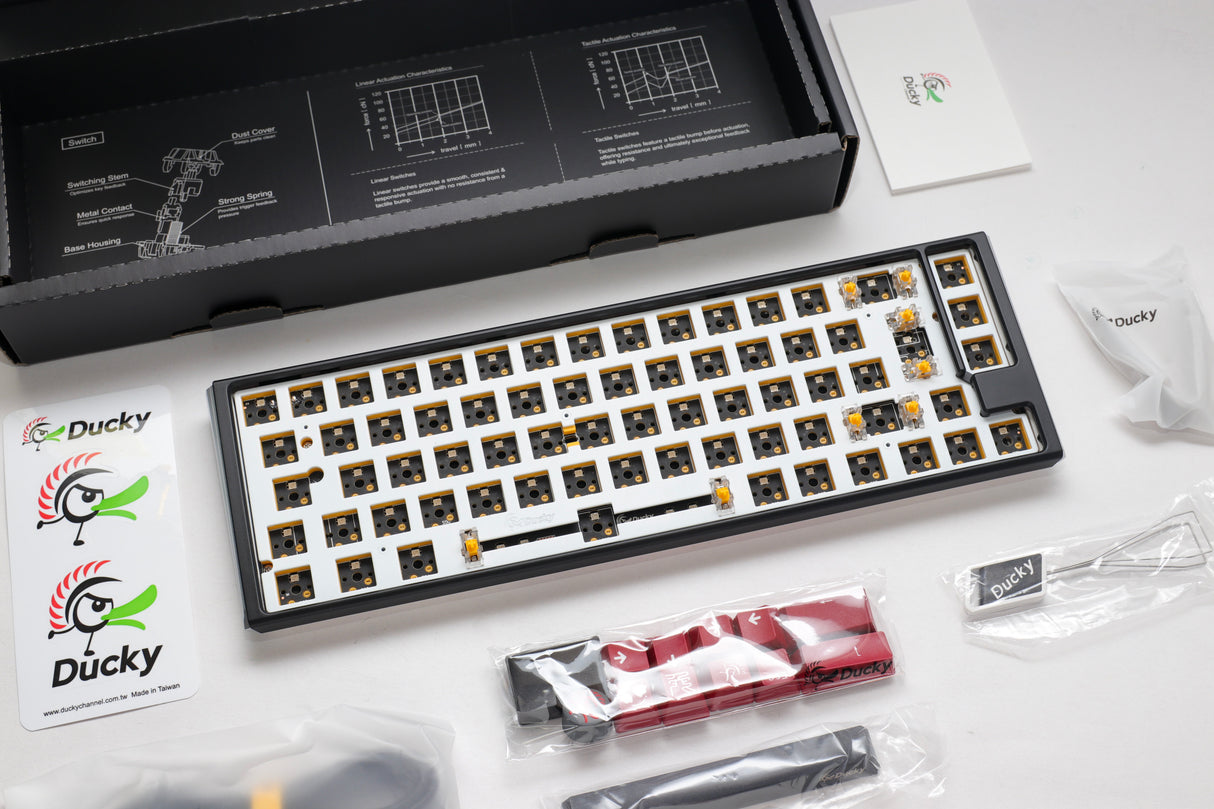 Ducky One 3 - Hot Swap ISO Barebone Black - SF 65% - RGB - Utan brytare/tangentknappar