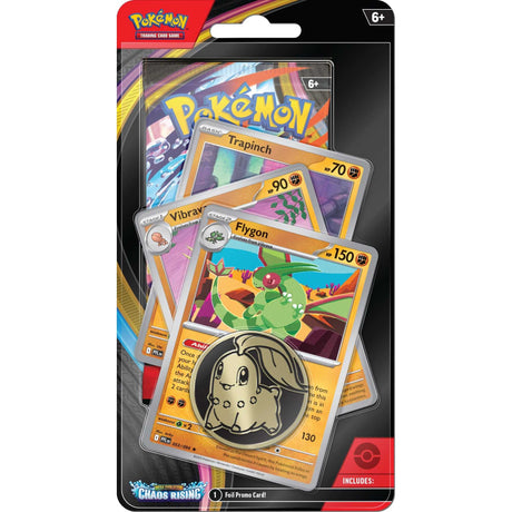 Chaos Rising Premium Checklane-blister med Flygon, Trapinch, Vibrava og en Pokémon-mønt