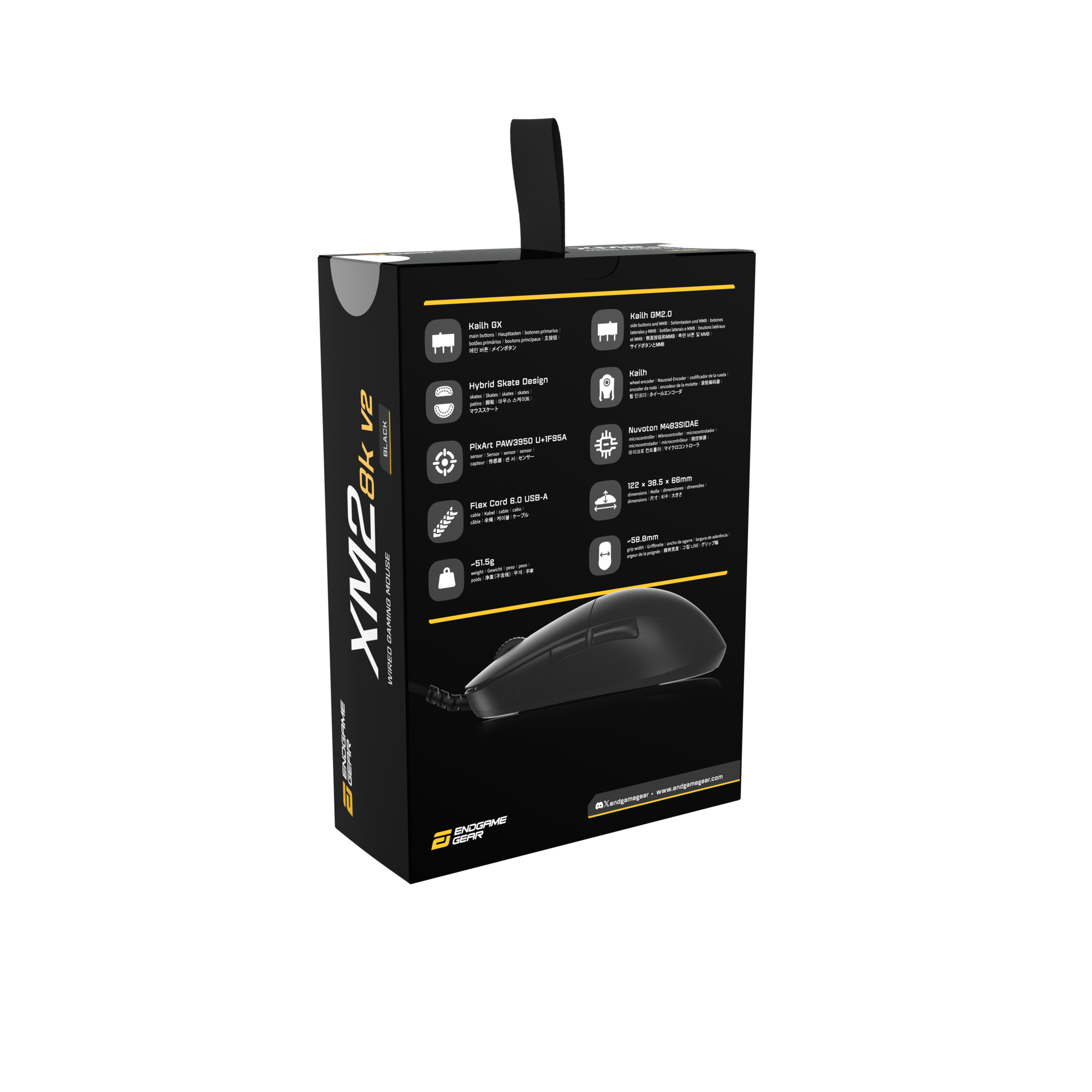Endgame Gear XM2w 8K V2 - Trådbunden spelmus (svart)
