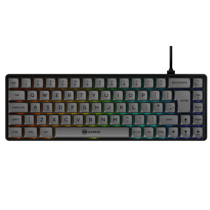 Gamiac TKL69G - Sort/Grå - SF Tastatur - Rød Switch