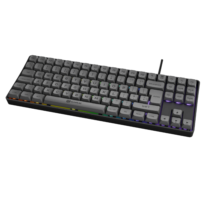 Gamiac TKL90G - Grå/Sort - TKL Tastatur - Blå Switch