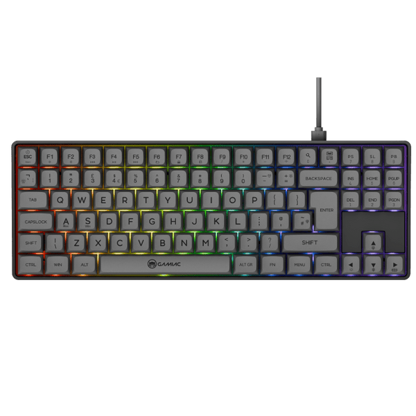 Gamiac TKL90G - Grå/Svart - TKL-tangentbord - Blå brytare
