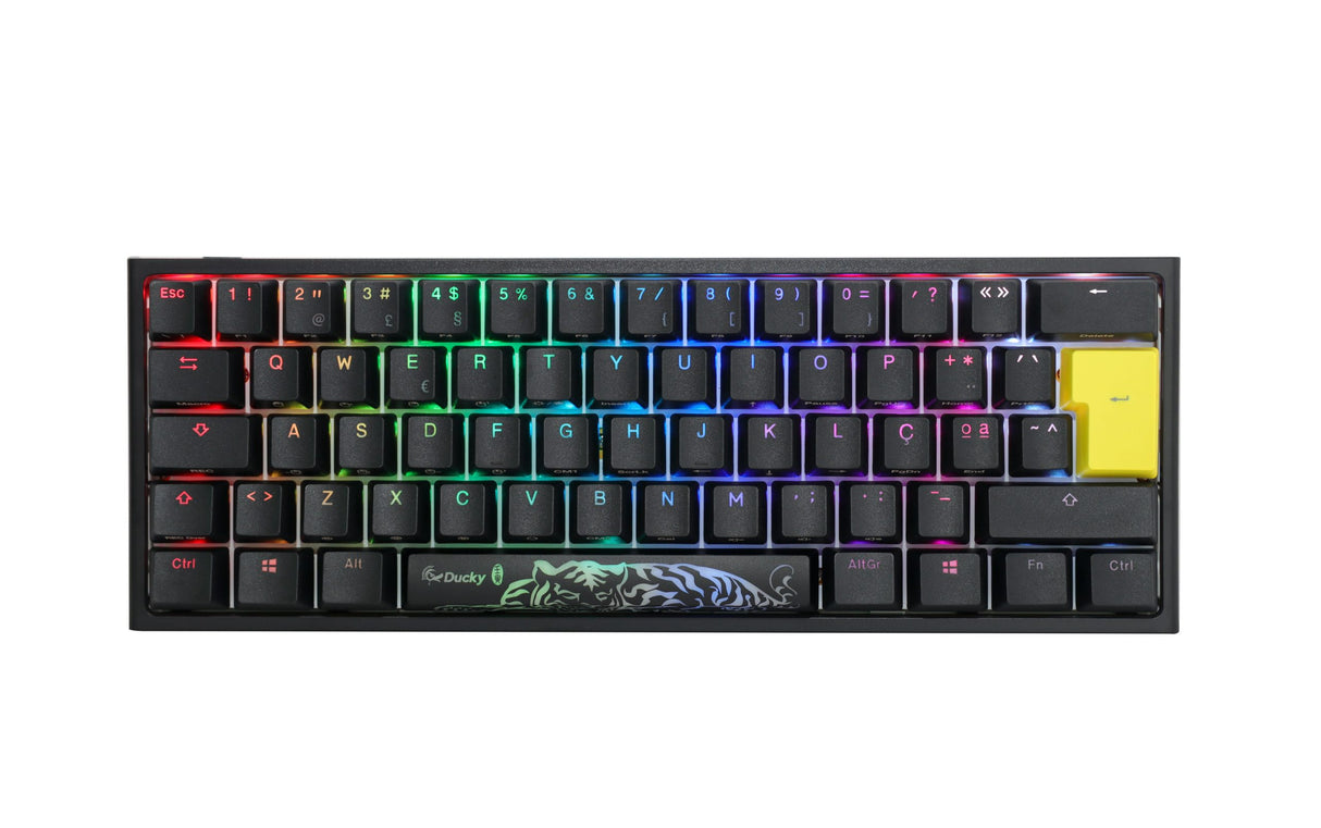 Ducky One 2 Pro - Klassisk Svart / Vit Nordisk - Mini 60% - Gateron Gul
