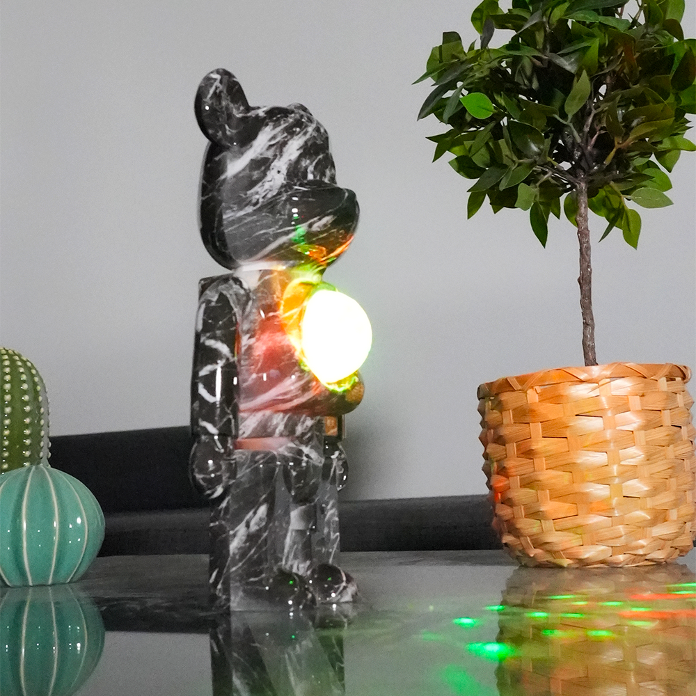 Teddy Star LED-lampa svart marmor