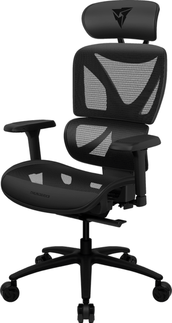 ThunderX3 YTC Mesh Black - Sync5, 125 kg max, 2D armstöd, klass 4 gaslyft