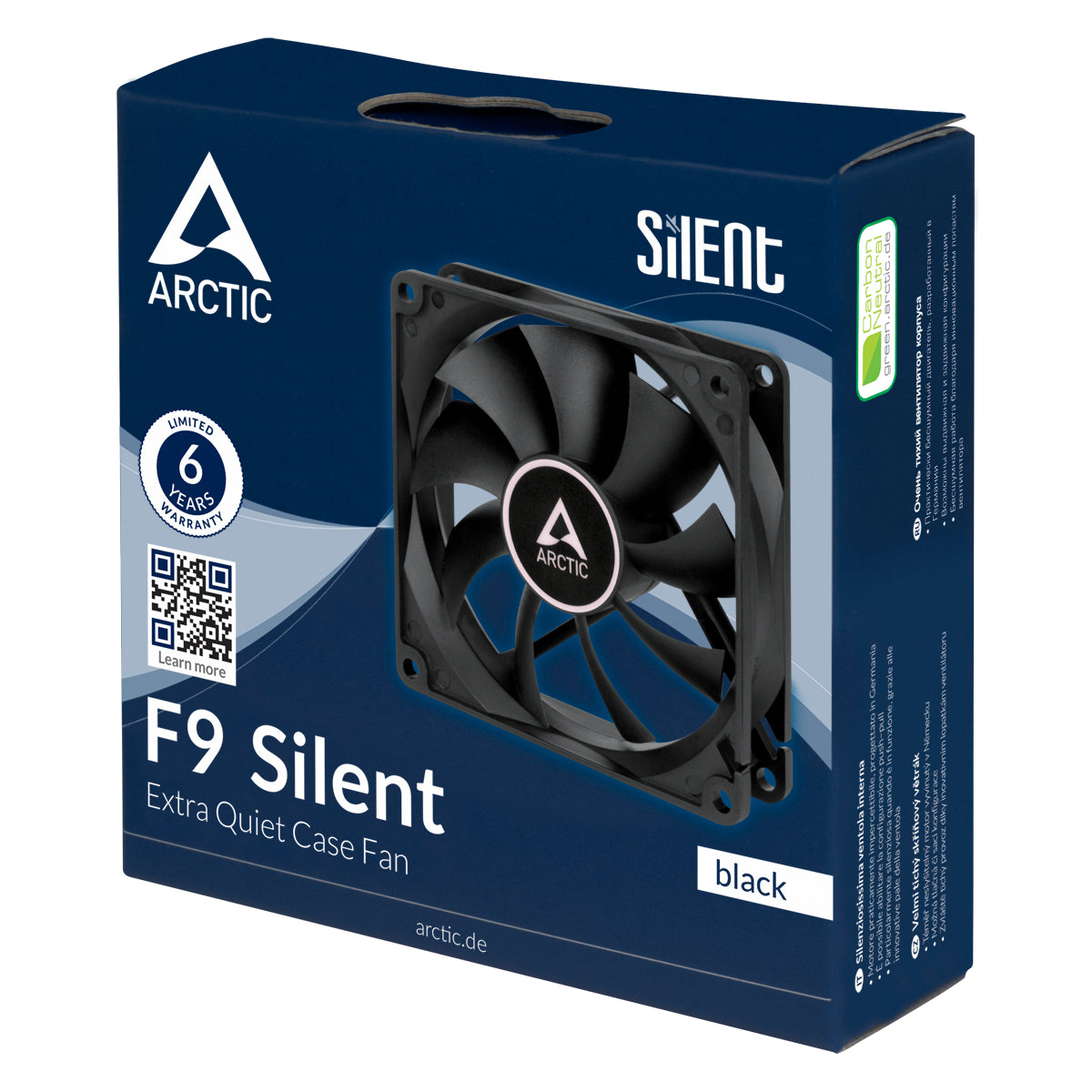 ARCTIC F9 Silent Fan 1-pack Svart 92 Mm