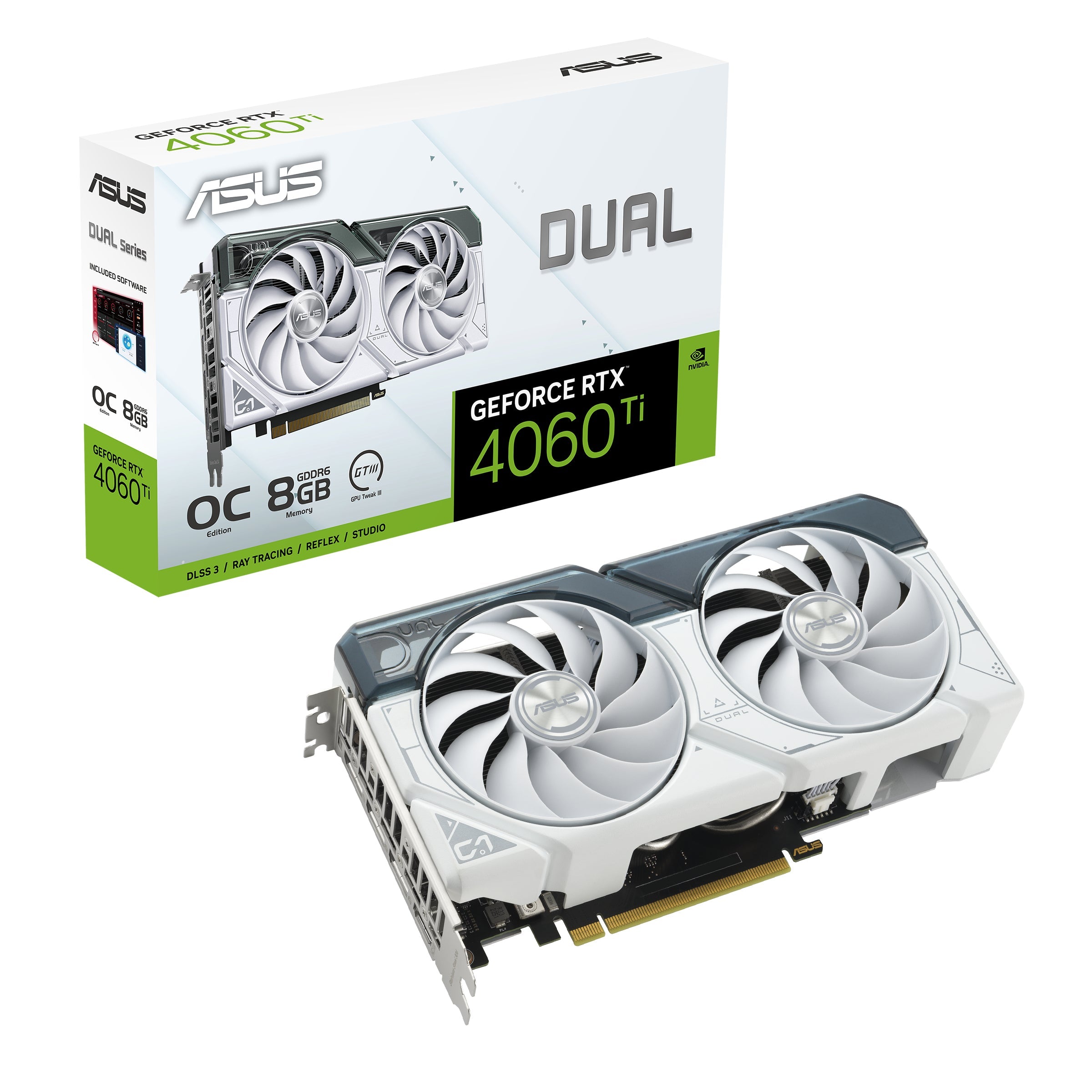 ASUS GeForce RTX 4060 TI 8GB GDDR6 DUAL OC WHITE EDITION