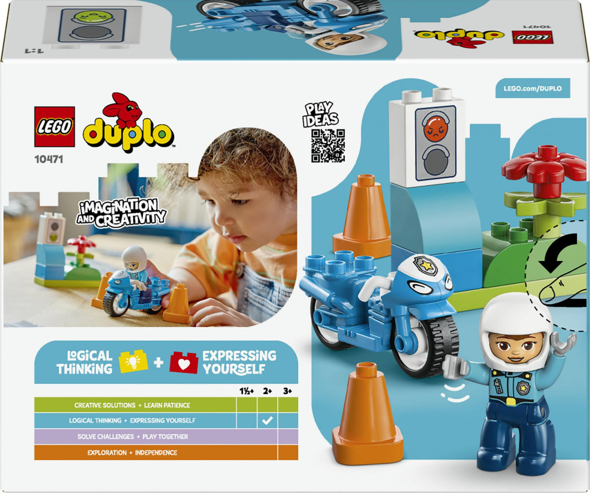 LEGO - DUPLO Town - Blue Police Motorcycle (10471) LEGO
