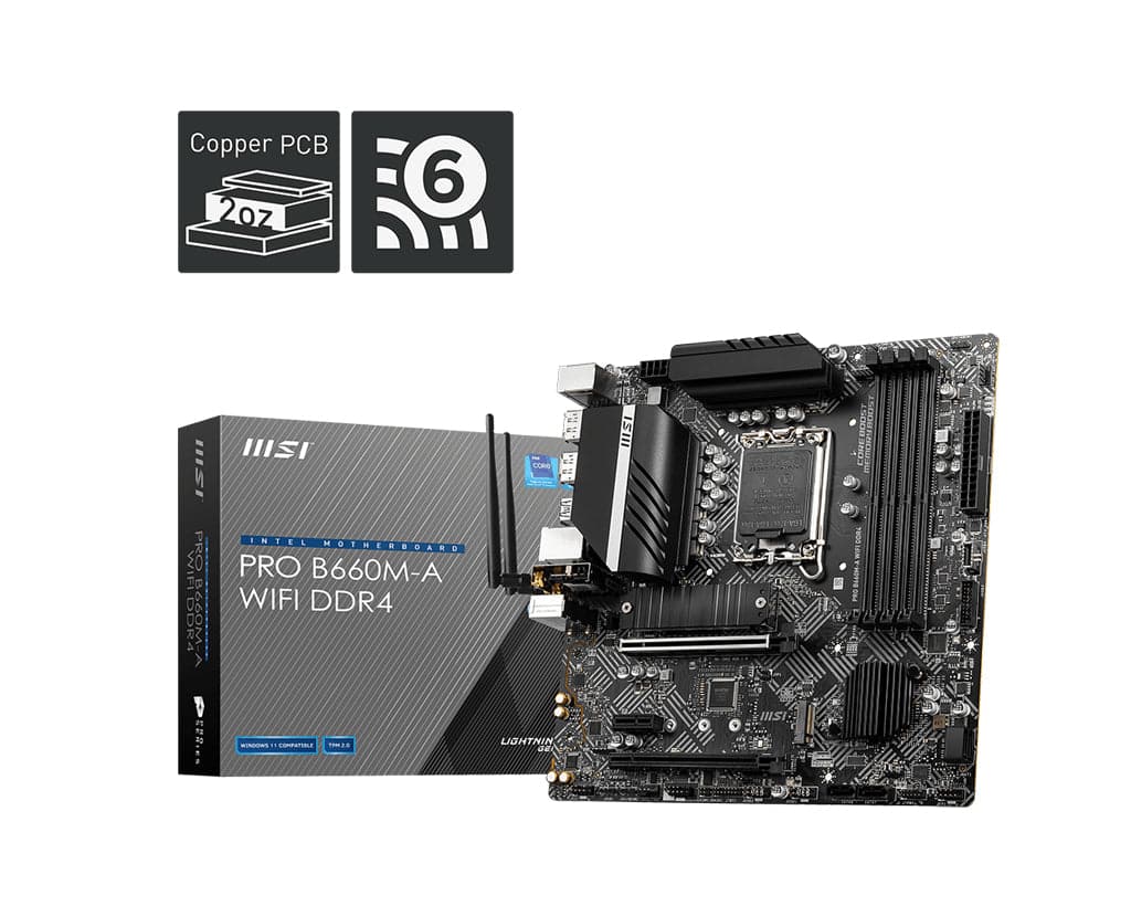 MSI PRO B660M-A WIFI DDR4 Micro-ATX LGA1700 Intel B660