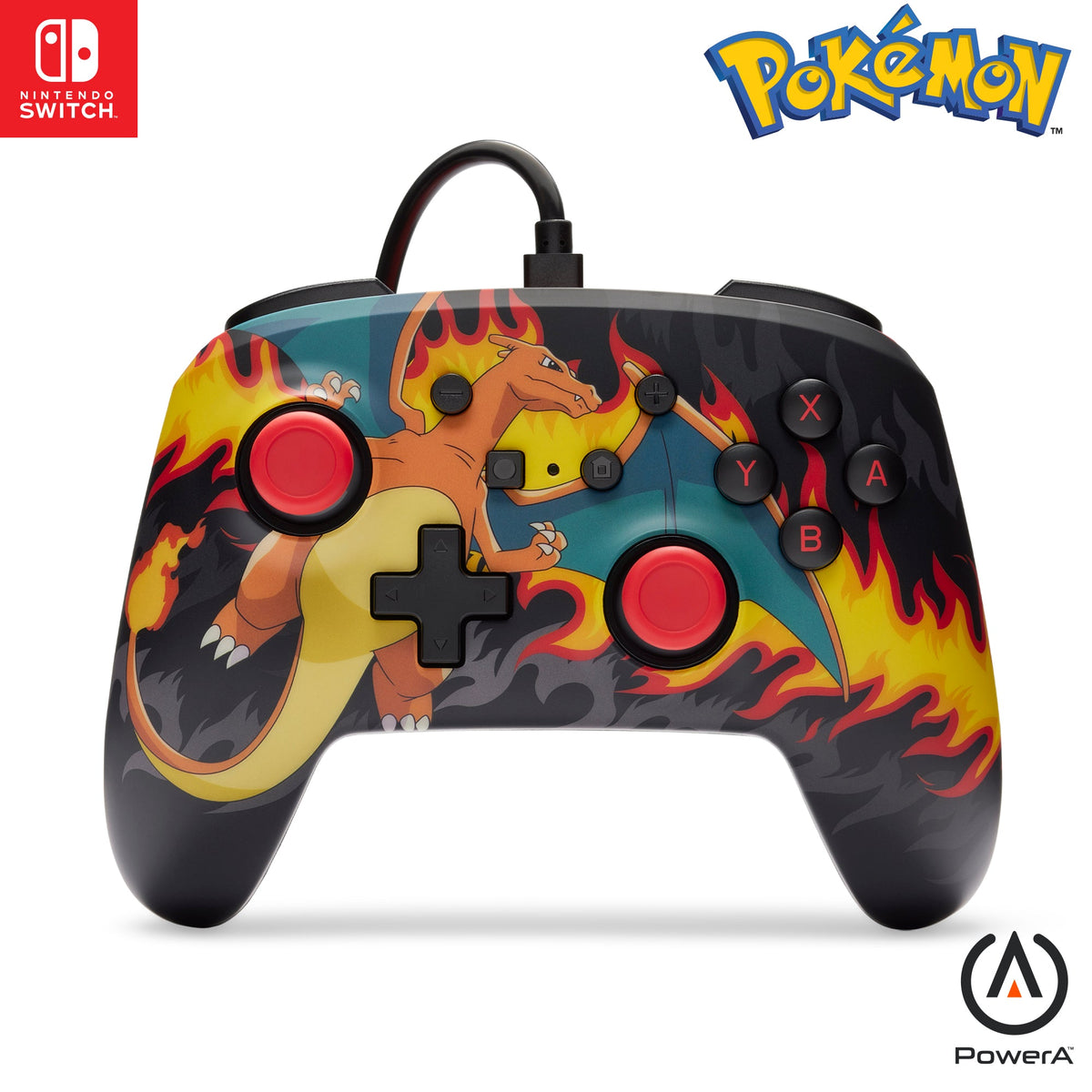 PowerA Enhanced Wired Controller – Charizard Firestorm – Switch – produktbillede 1