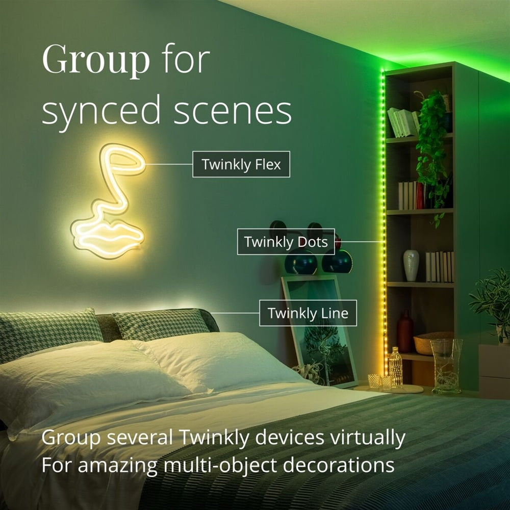 Twinkly Dots 200L RGB LED-remsa Med Svart Kabel 10 Meter