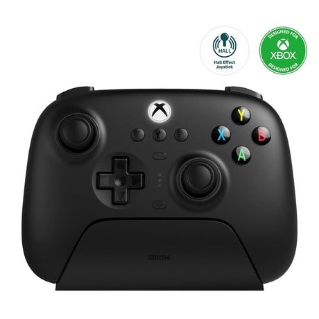 8BitDo Ultimate 3-mode controller – sort – Xbox/PC/mobil – sort controller på ladedock