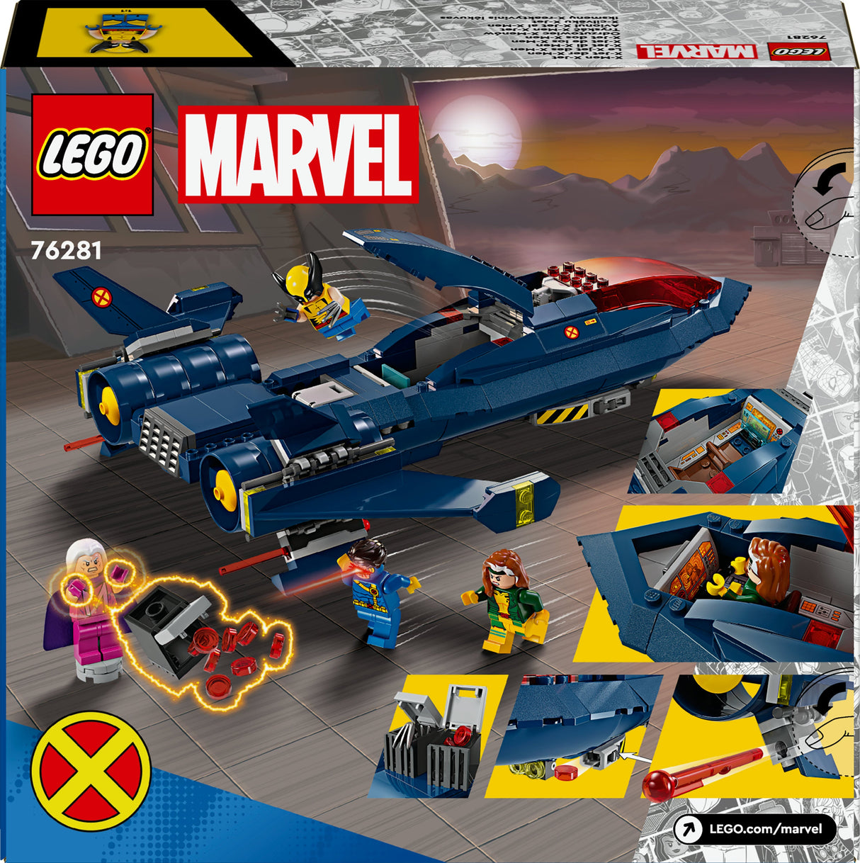 LEGO 76281 Marvel Super Heroes X-Men&#039;s X-Jet, Byggleksakssats