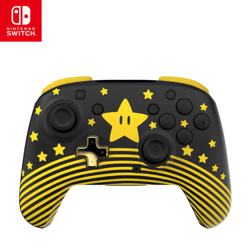 Turtle Beach Rematch Wireless – Super Mario Star – Switch – sort og gul controller med stjernemotiv