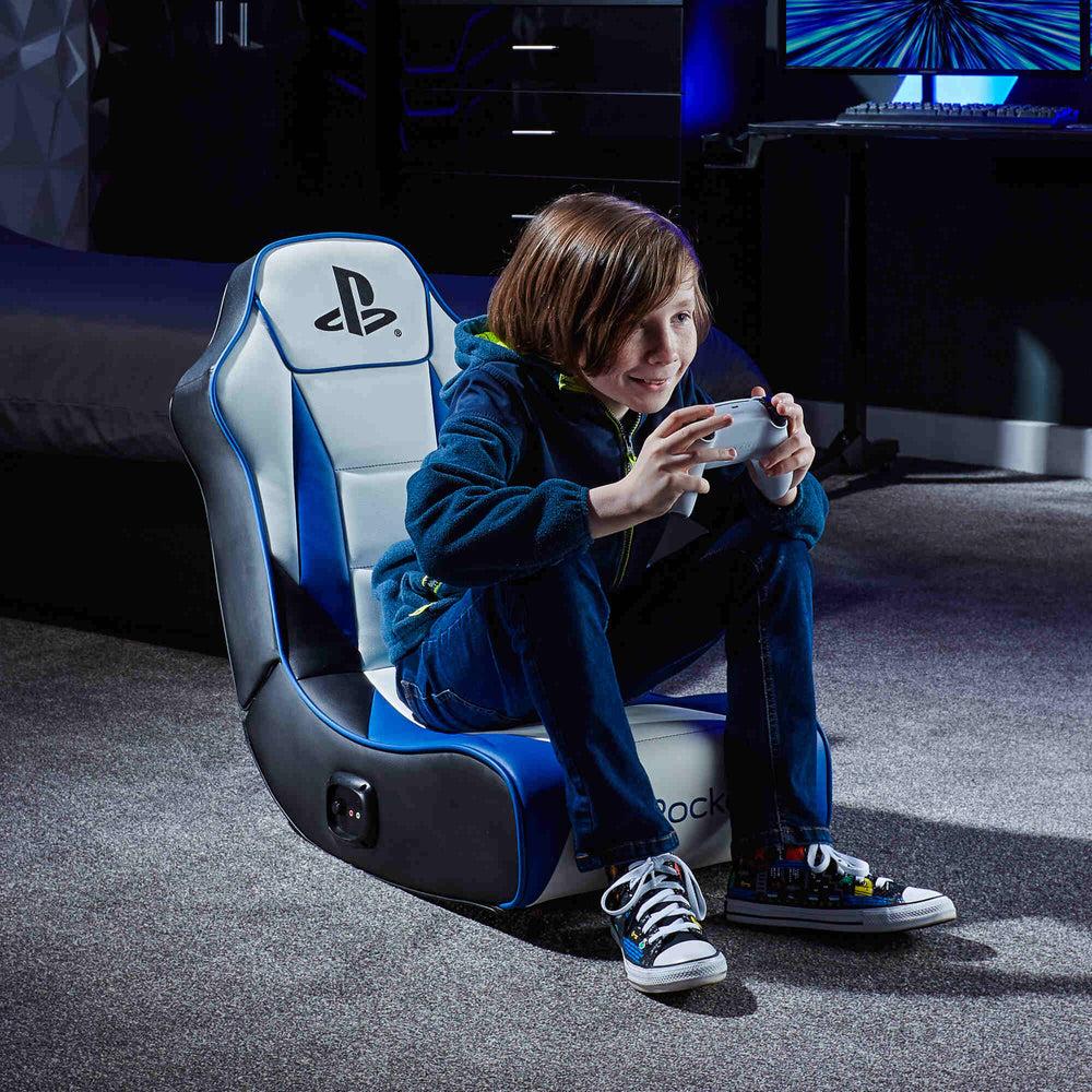 XROCKER PLAYSTATION GEIST 2.0 FLOOR ROCKER - VIT OCH BLÅ