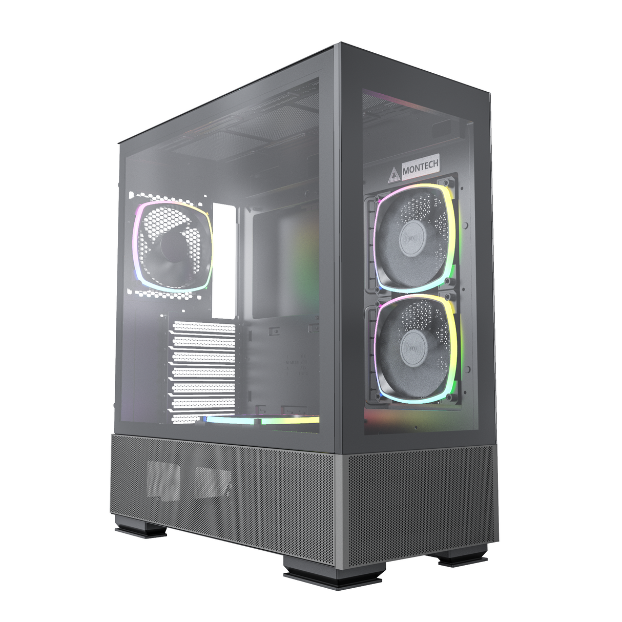 Montech Sky Two Black - Midi-torn, E-ATX, 4x ARGB PWM-fläktar