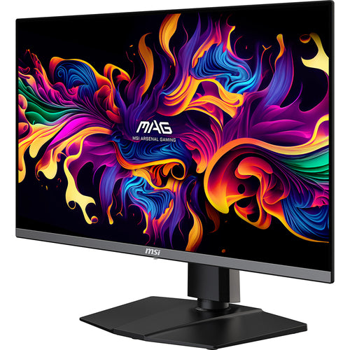 MSI MAG 272UP QD-OLED X24 – 26,5″ gamingskærm, 3840 × 2160, 240 Hz – forside set skråt fra højre