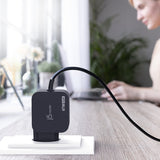 j5create 67 W GaN USB-C-oplader – 3 DC-adapterstik – EU – Oplader i stikkontakt som eksempel