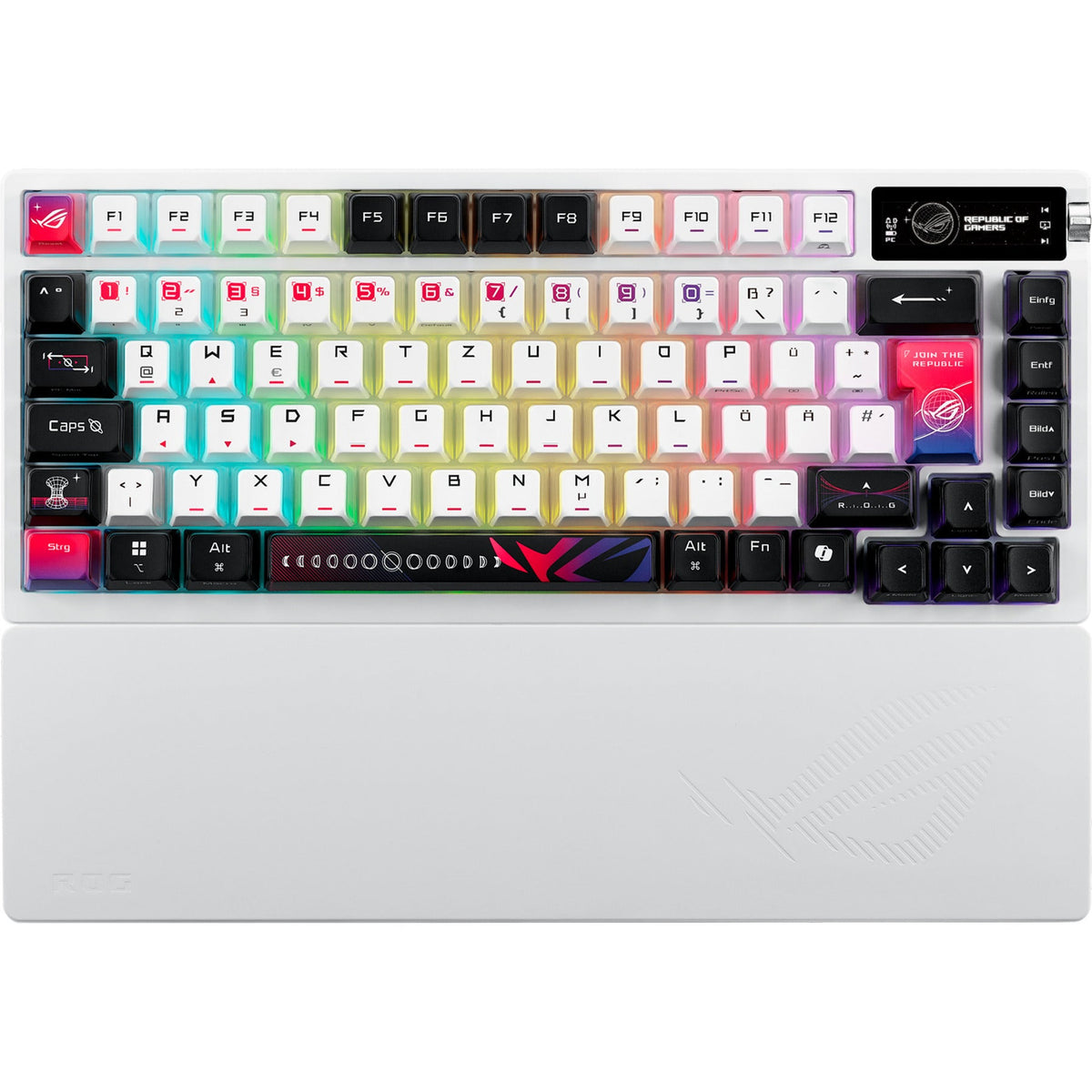 Asus ROG Azoth X – tastatur med tysk DE-layout – Hvid