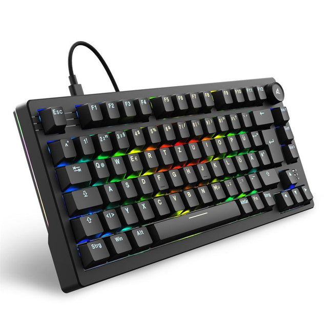 Sharkoon SKILLER SGK25 mekanisk tastatur – Huano Red, sort, tysk QWERTZ – billede 1