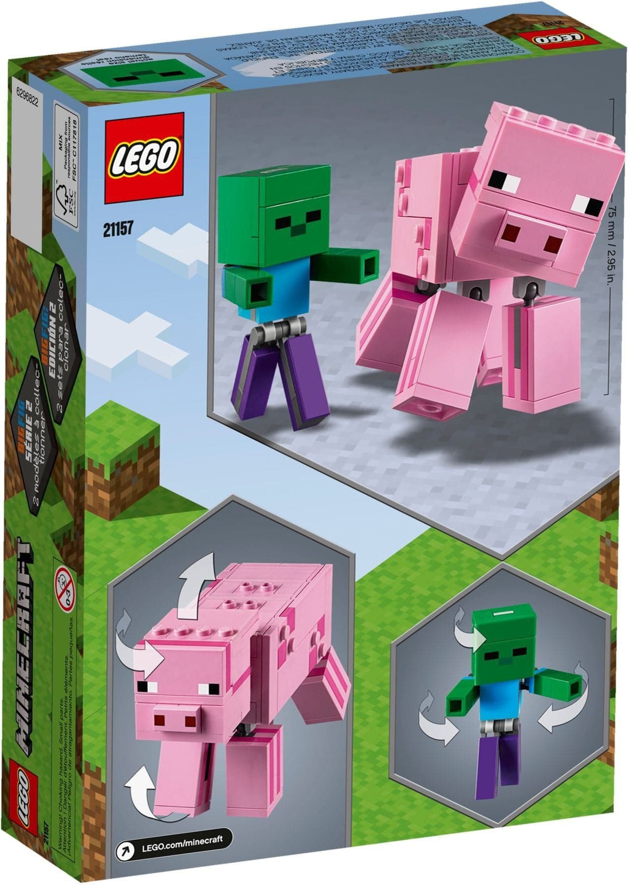 LEGO Minecraft - Stor Grisfigur Med Zombiebebis (21157)