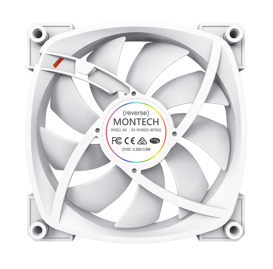 Montech RX140 PWM Vit - 140mm ARGB Reverse