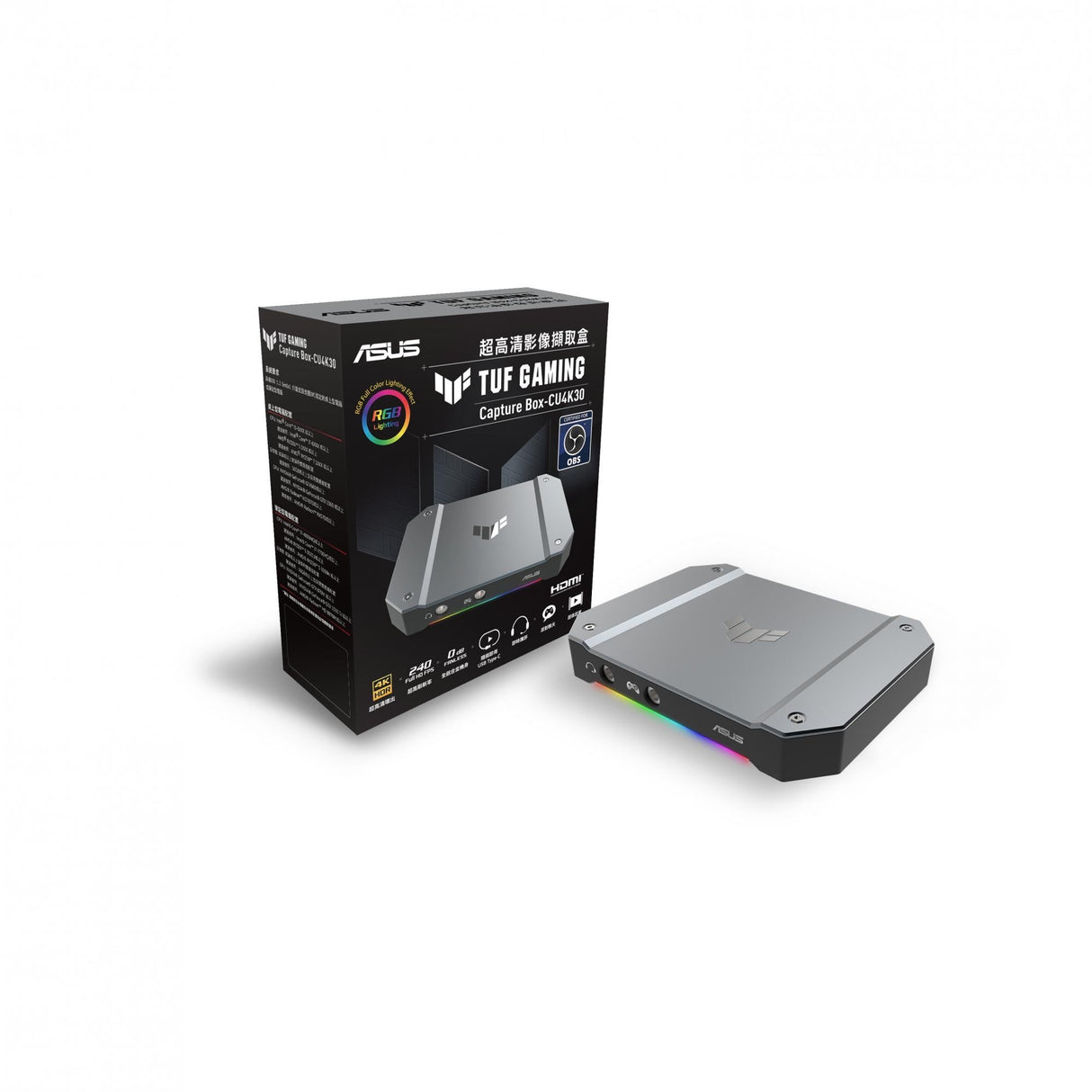 ASUS TUF Gaming Capture Box (CU4K30) HDMI 2.0,USB-C, Video Capture (4K 30Hz, 2K 60Hz, Full HD 120Hz) ASUS