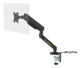 Premium RGB Single Monitor Arm, Fjärrkontroll, Svart