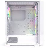 Montech Air 1000 Premium White - Midi Tower, Härdat Glas, 3x 140mm+120mm ARGB-fläkt, 2x Frontpaneler